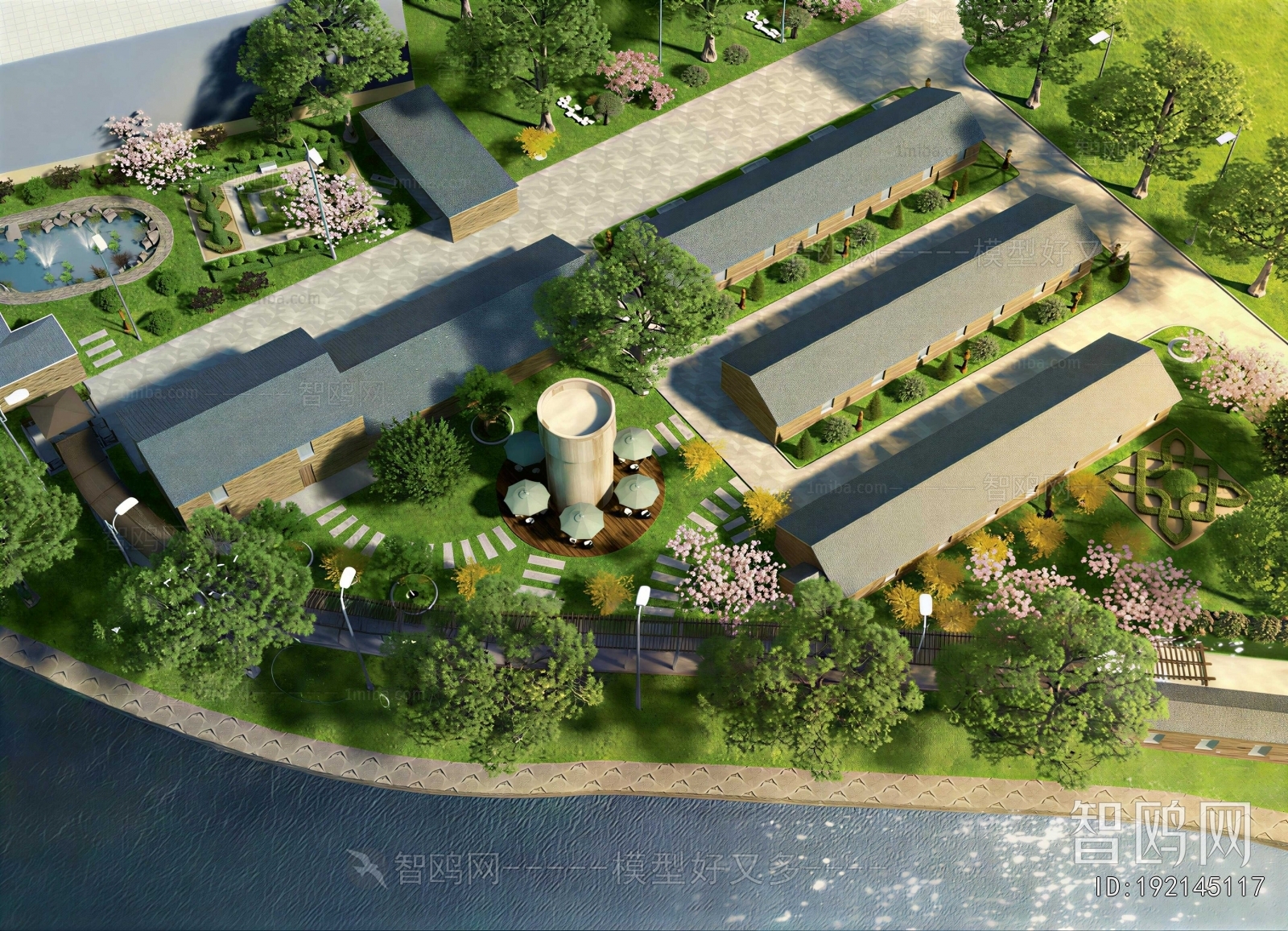 New Chinese Style Architectural Bird's-eye View Planning