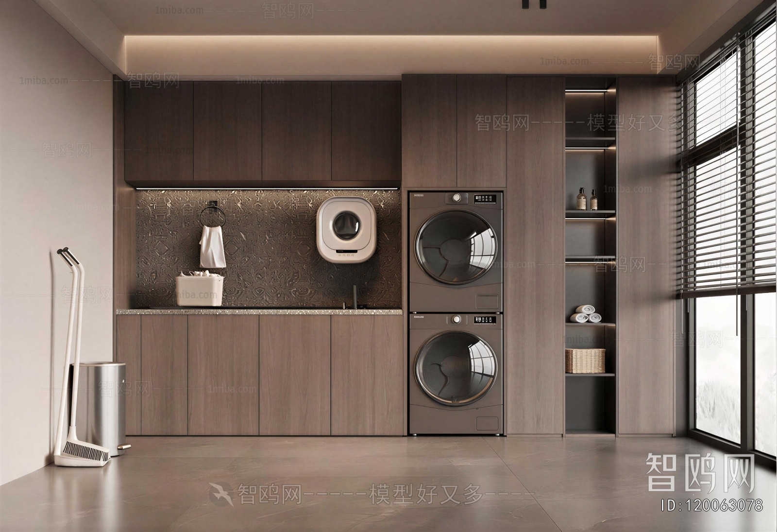 Modern Balcony Laundry Room