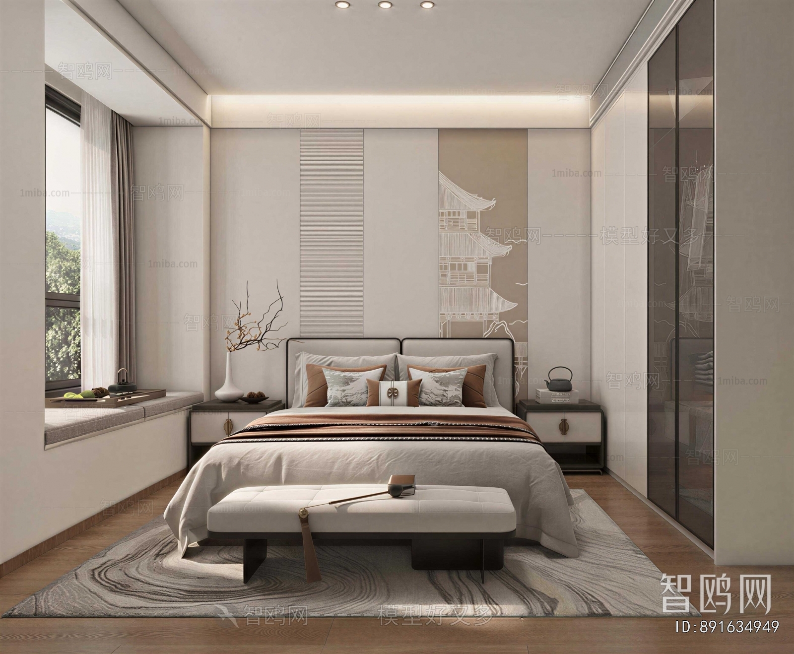 New Chinese Style Bedroom
