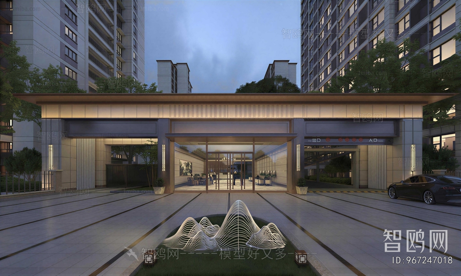 New Chinese Style Appearance Of Commercial Building