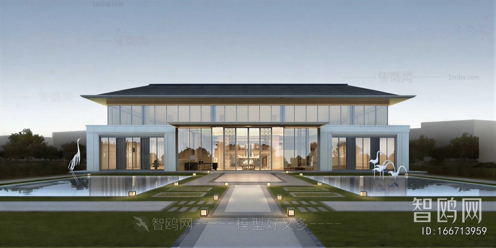 New Chinese Style Appearance Of Commercial Building