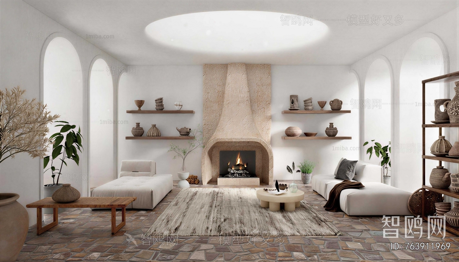 Wabi-sabi Style A Living Room