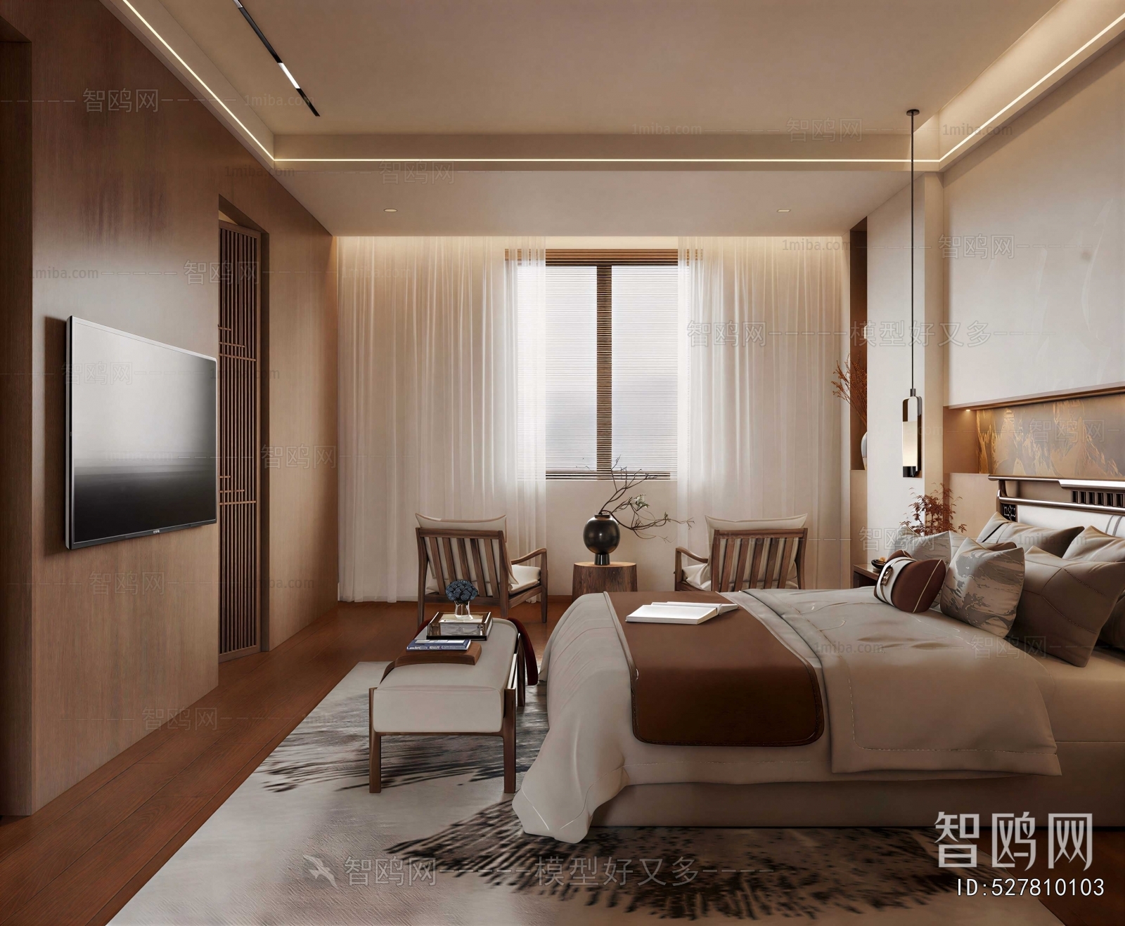 New Chinese Style Bedroom