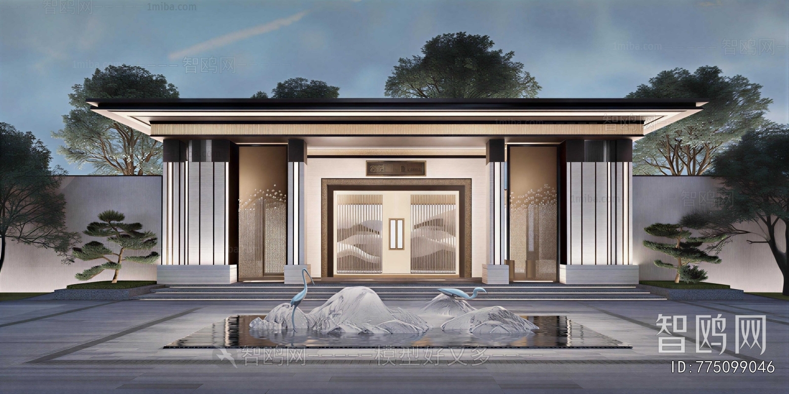 New Chinese Style Appearance Of Commercial Building