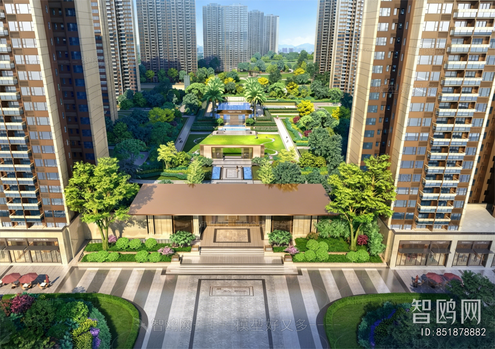 Modern Architectural Bird's-eye View Planning