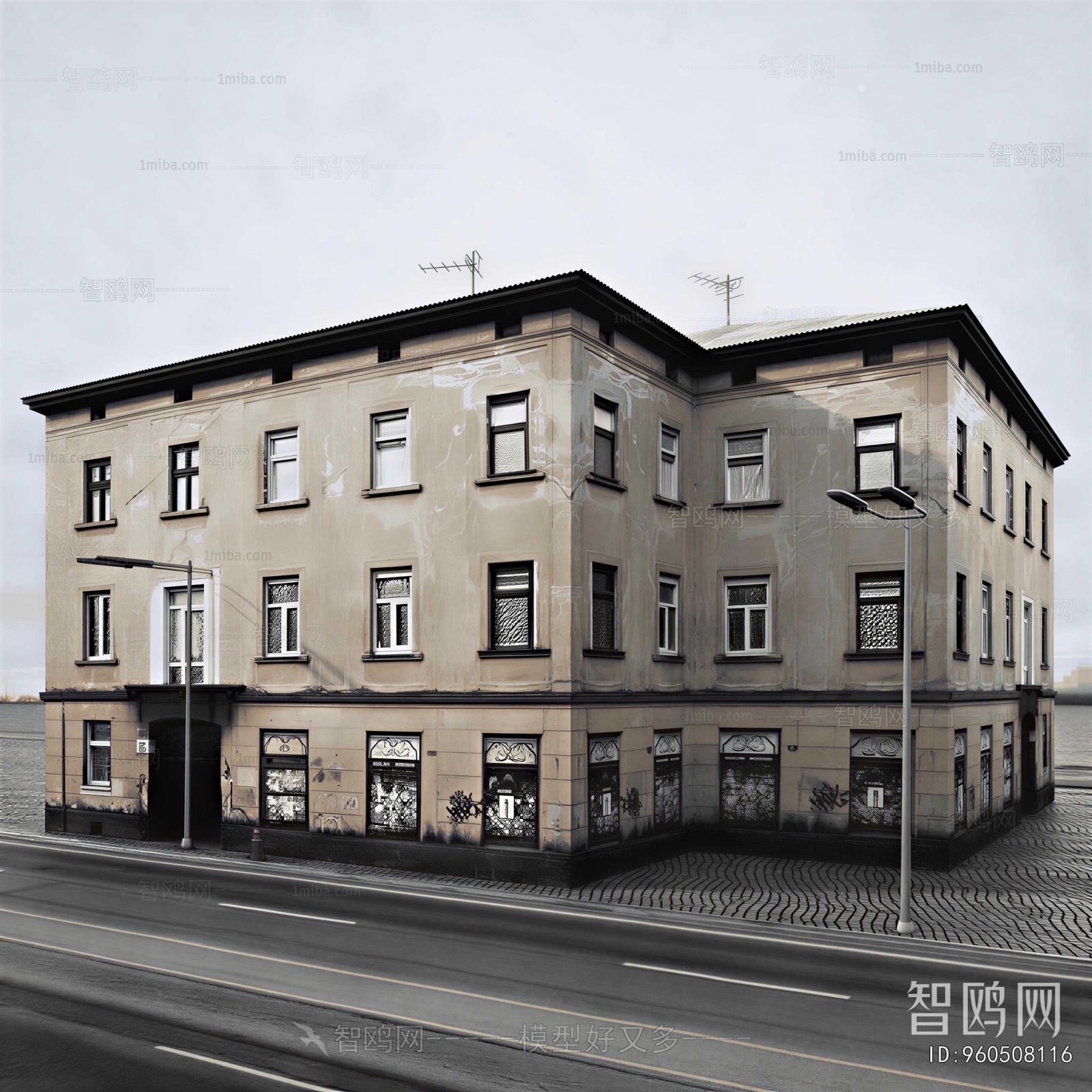 Simple European Style Appearance Of Commercial Building