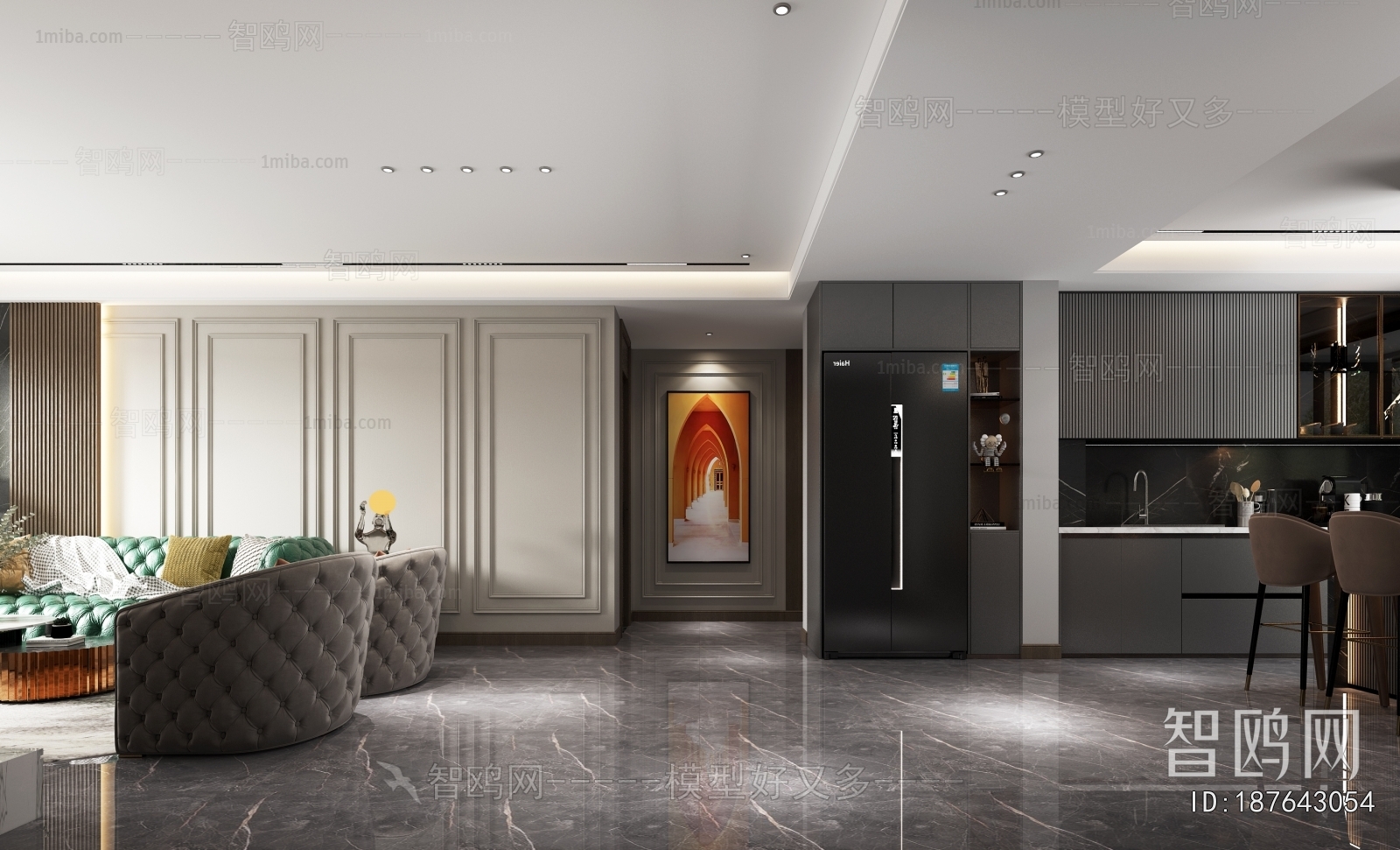 Simple European Style A Living Room