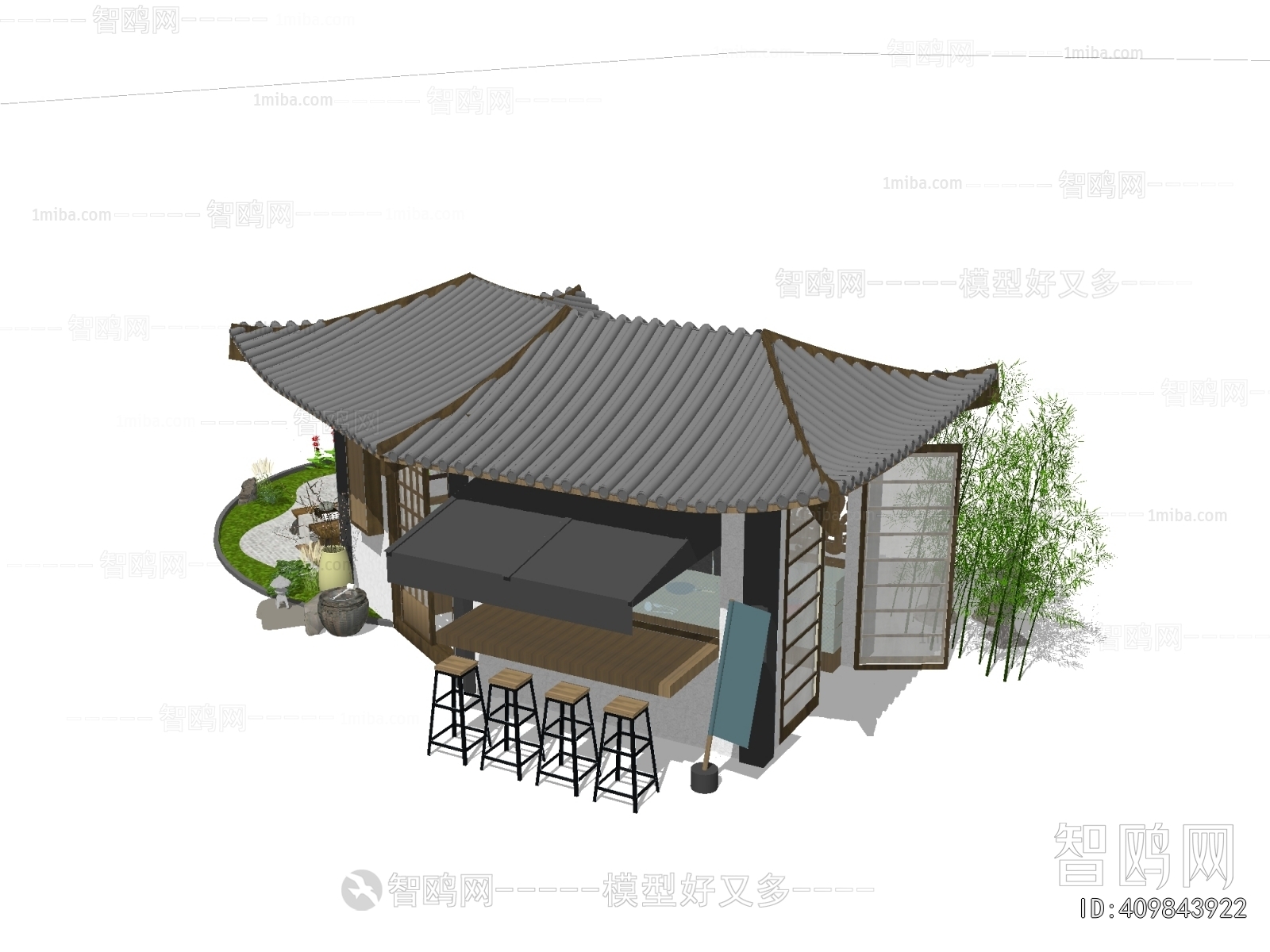 New Chinese Style Appearance Of Commercial Building