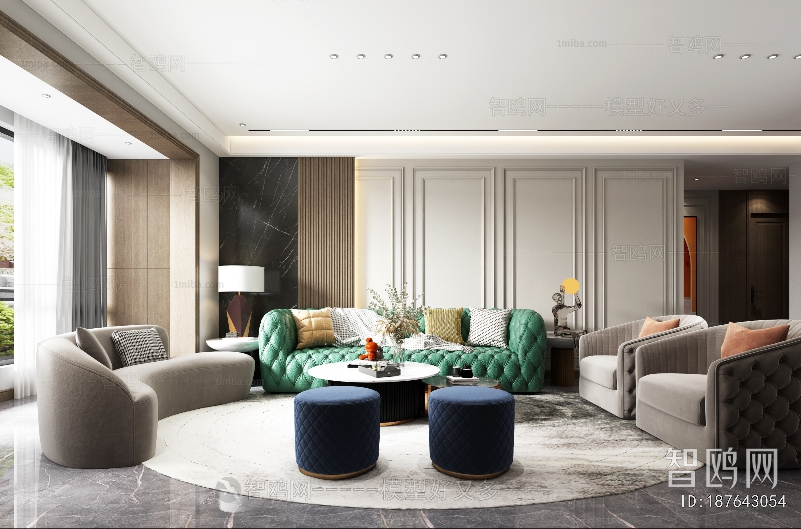 Simple European Style A Living Room