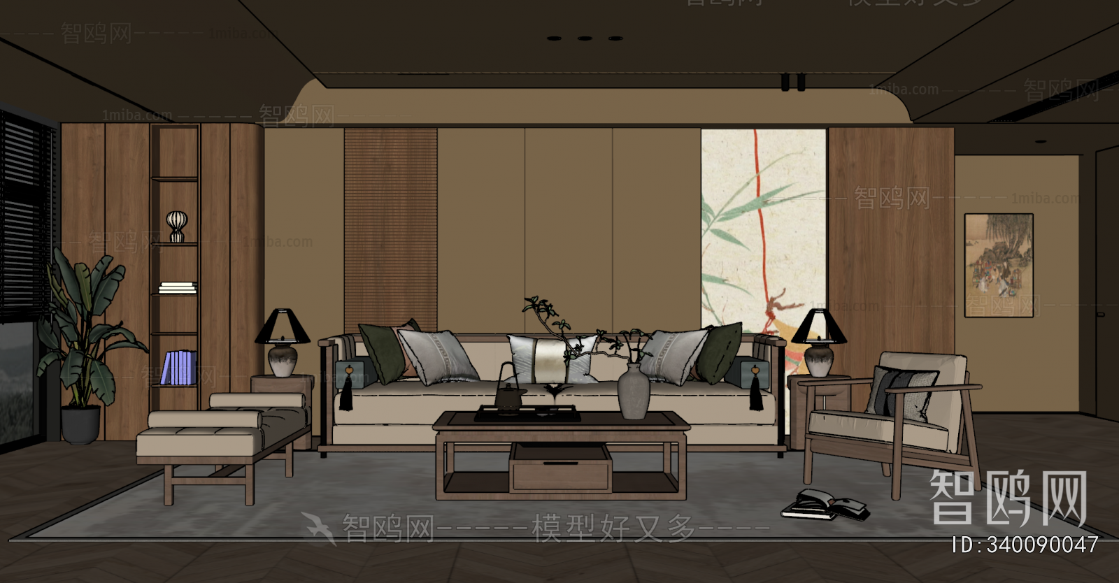 New Chinese Style A Living Room