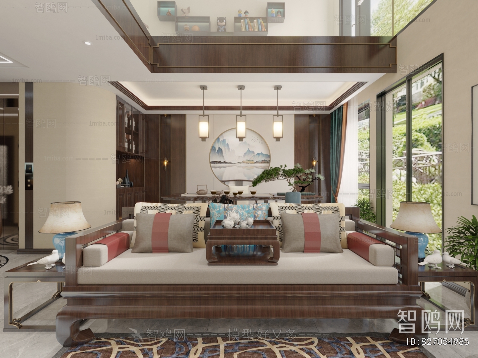 New Chinese Style A Living Room