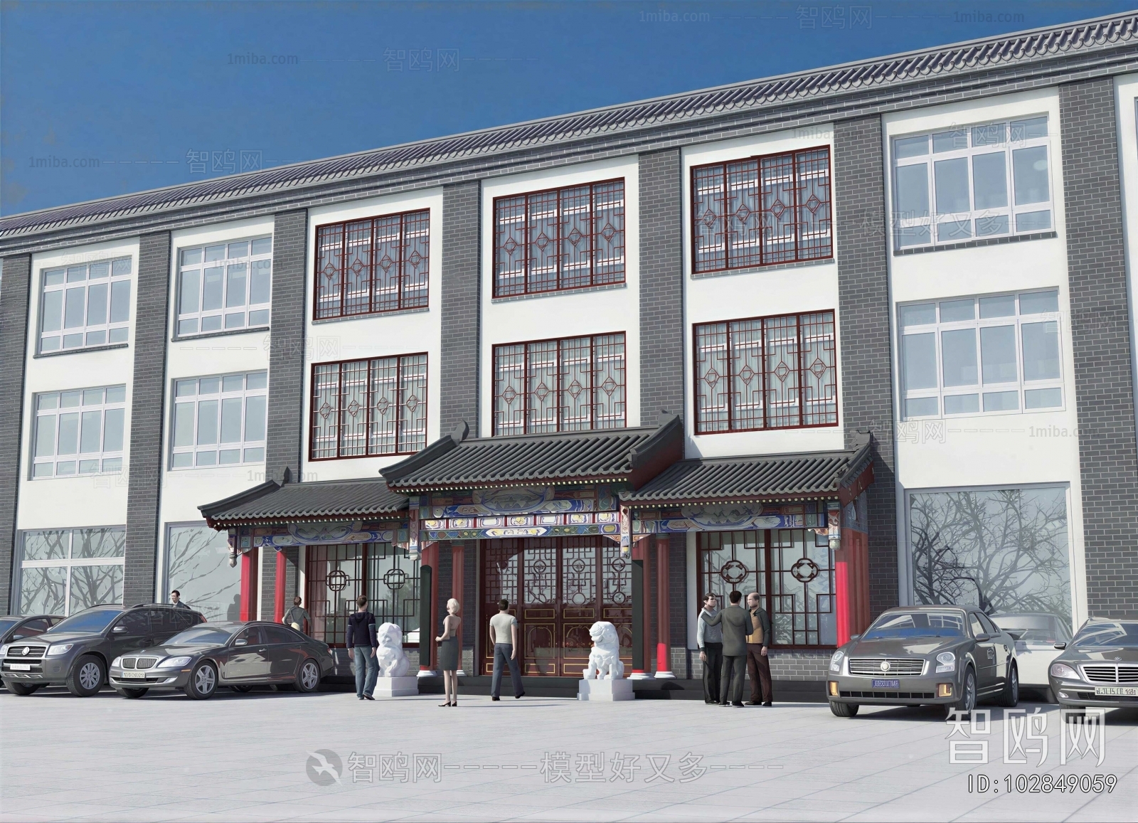 New Chinese Style Appearance Of Commercial Building