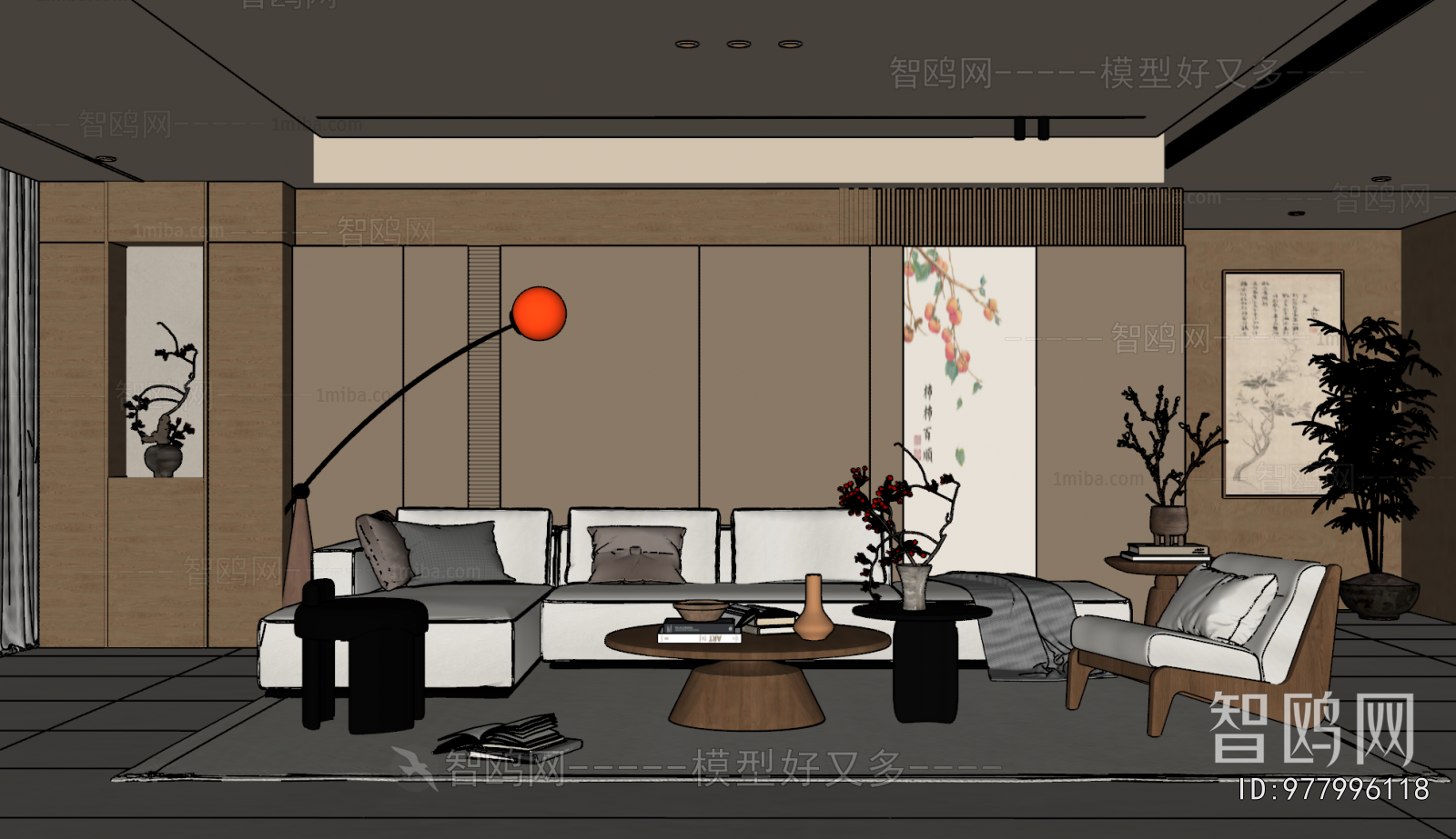 New Chinese Style A Living Room
