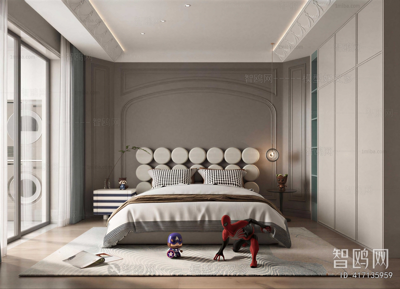 Simple European Style Bedroom