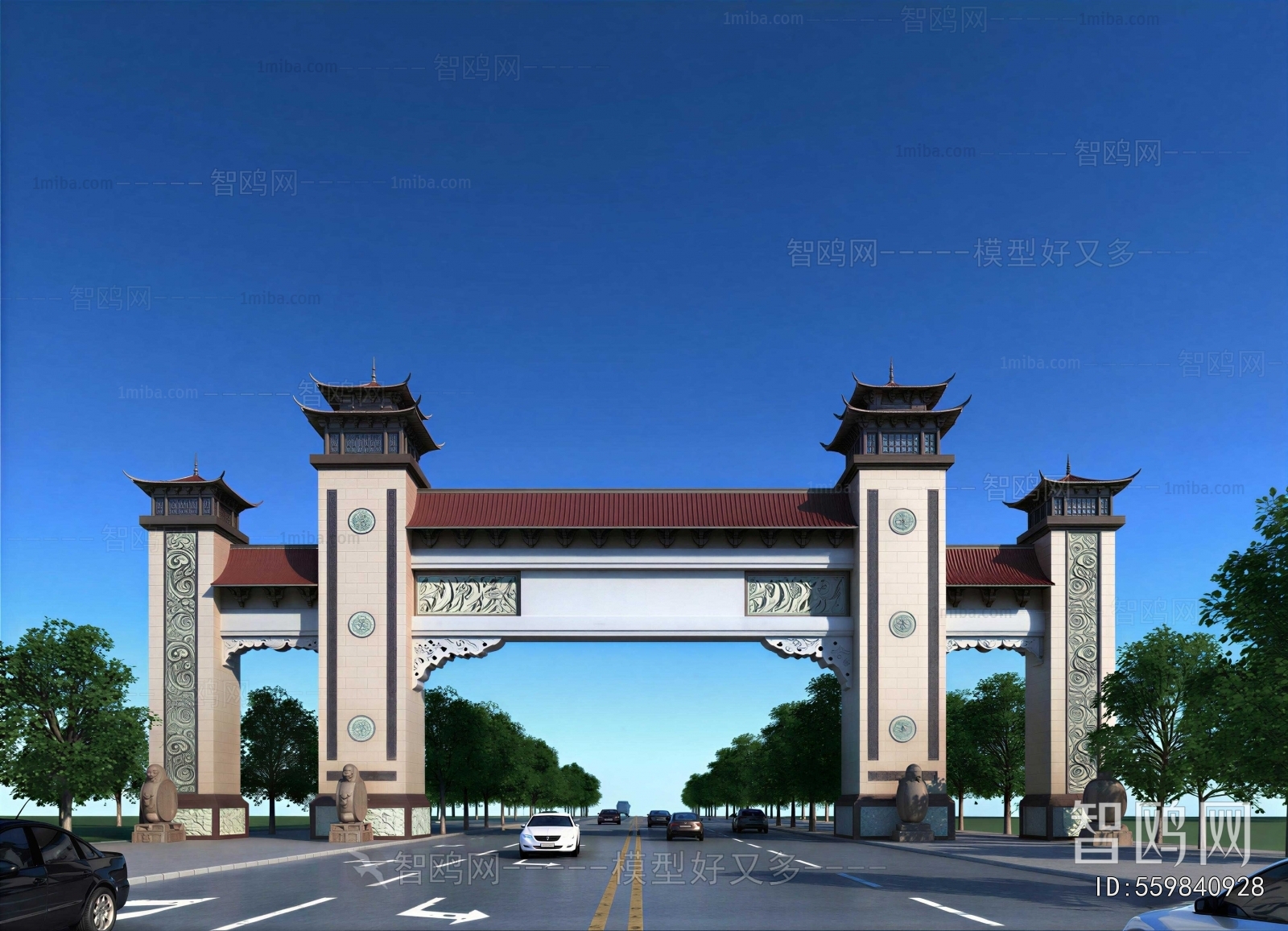 New Chinese Style Decorated Archway