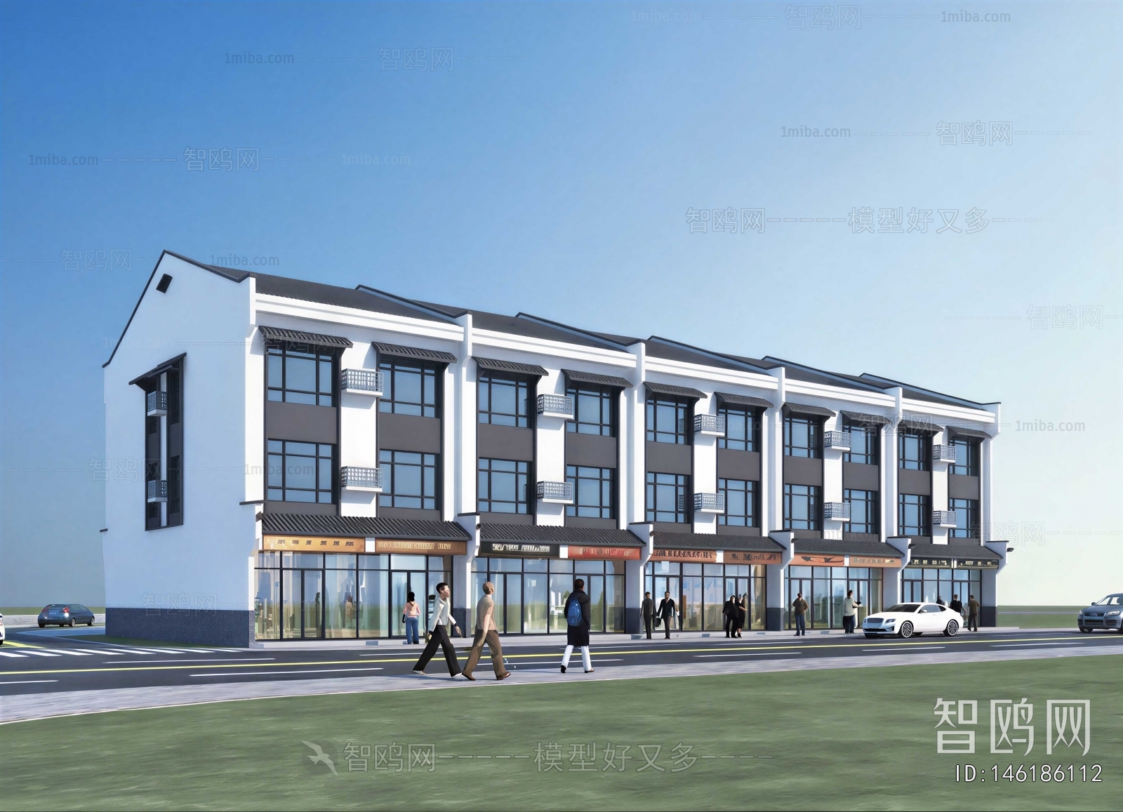 New Chinese Style Appearance Of Commercial Building