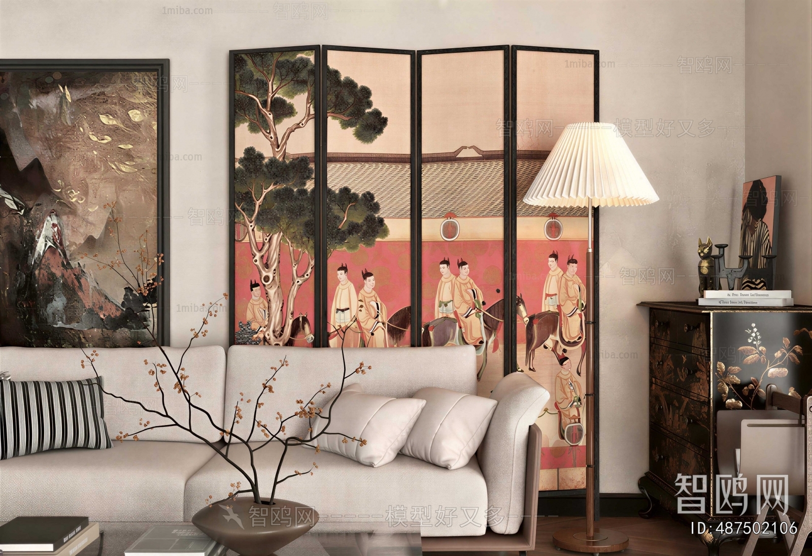 New Chinese Style Multi Person Sofa