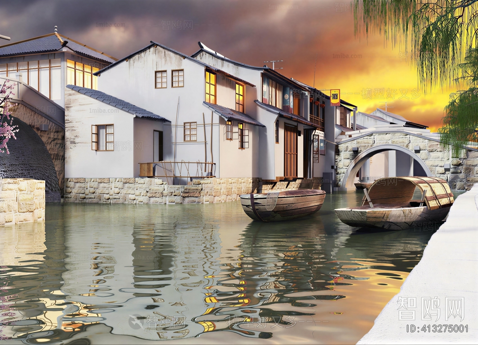 New Chinese Style Ancient Architectural Buildings