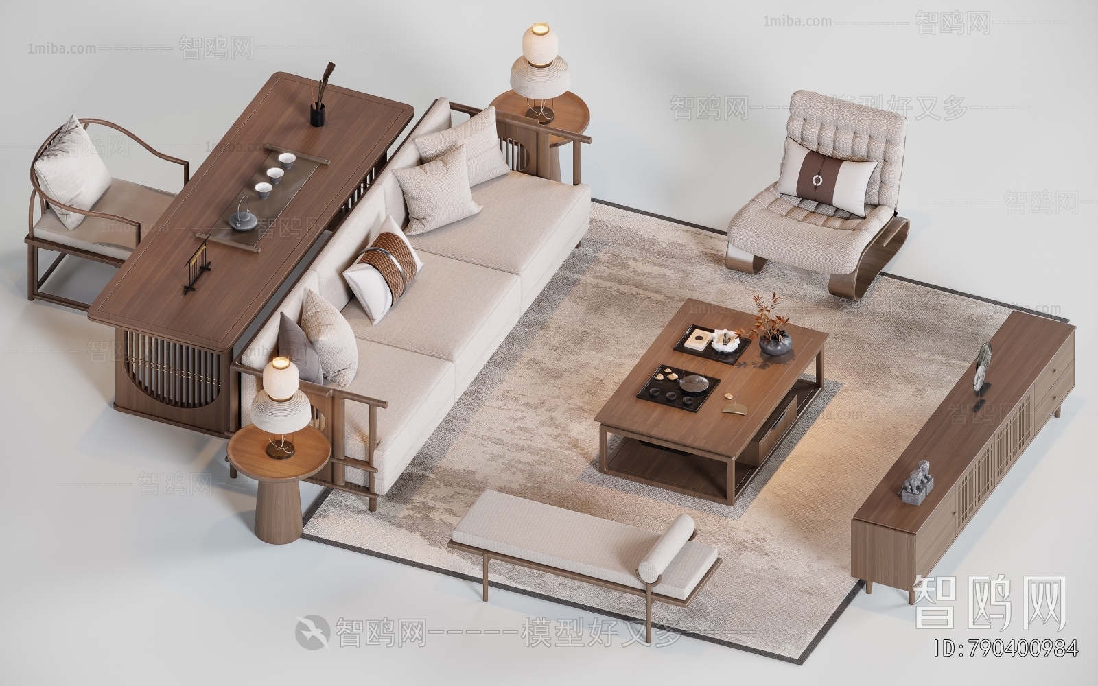 New Chinese Style Sofa Combination