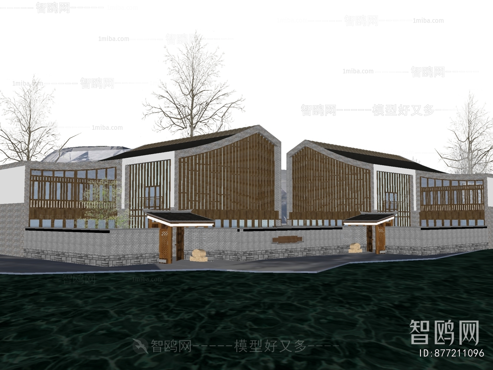 New Chinese Style Appearance Of Commercial Building