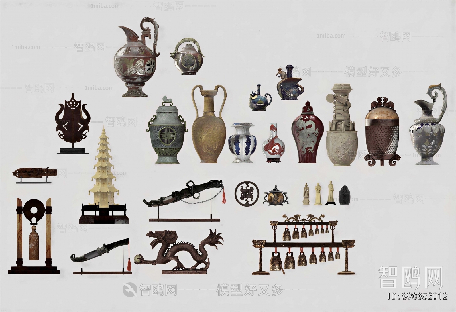 Chinese Style Decorative Set