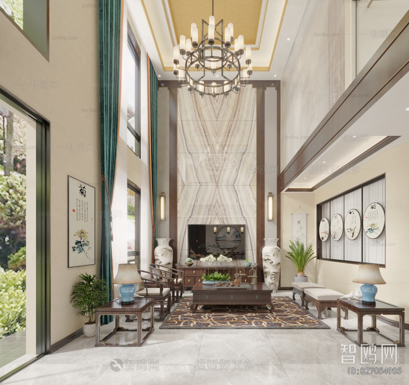 New Chinese Style A Living Room