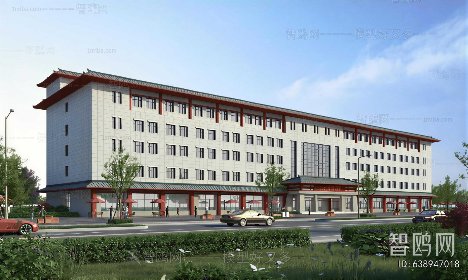 New Chinese Style Appearance Of Commercial Building