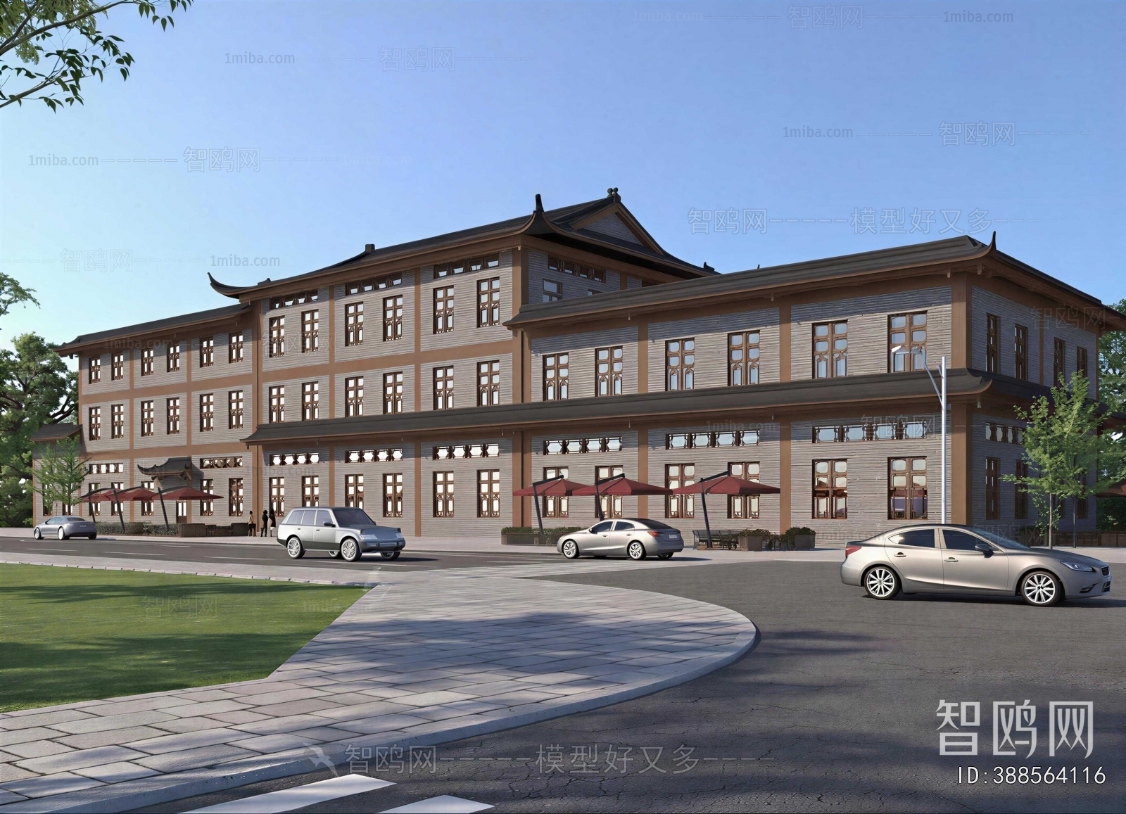 New Chinese Style Appearance Of Commercial Building
