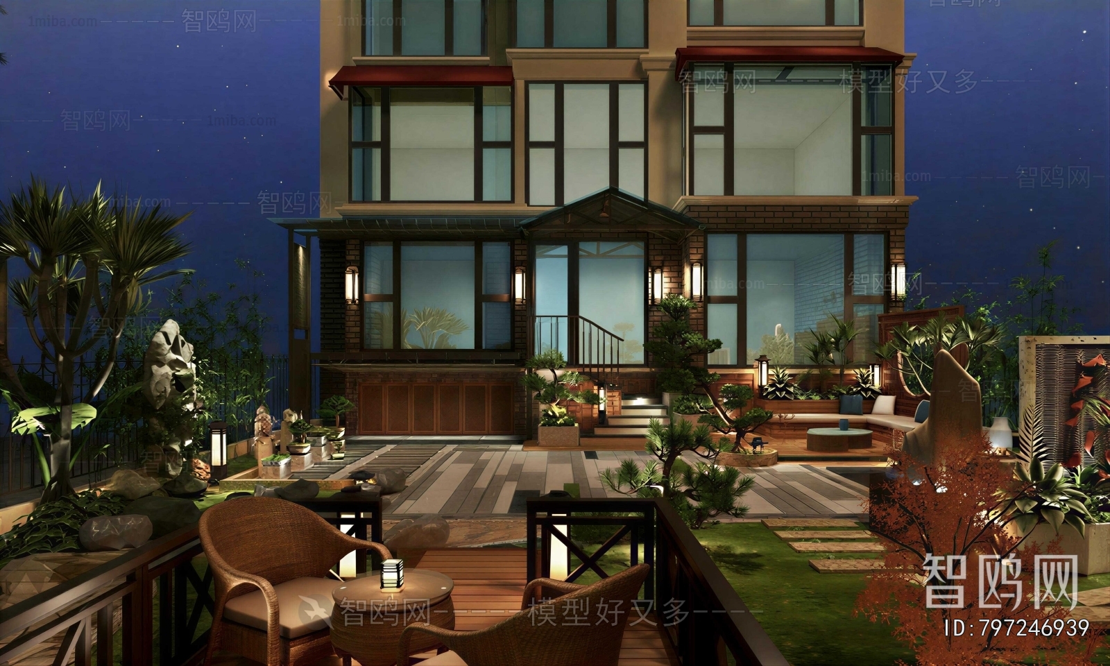 New Chinese Style Courtyard/landscape