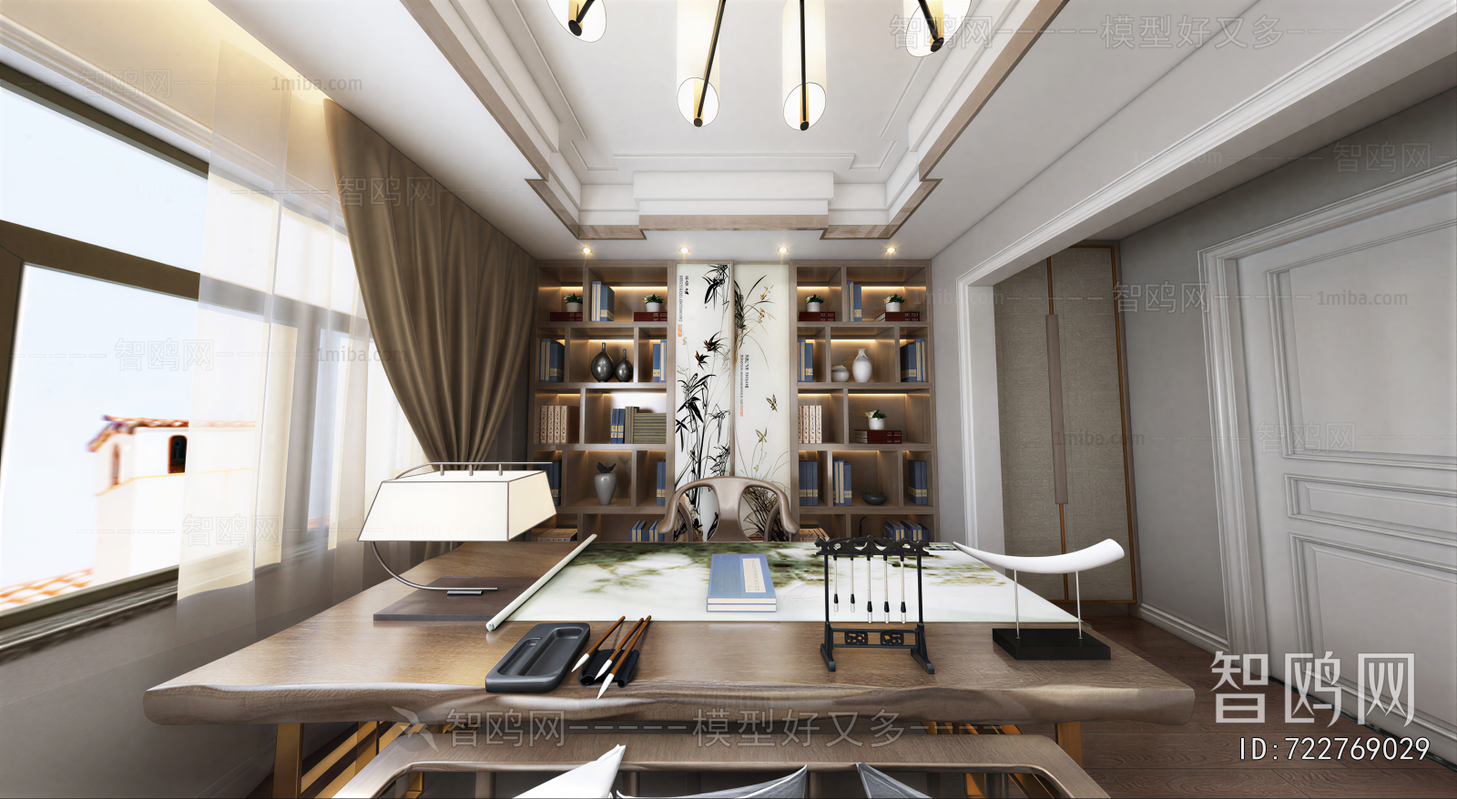 New Chinese Style Study Space
