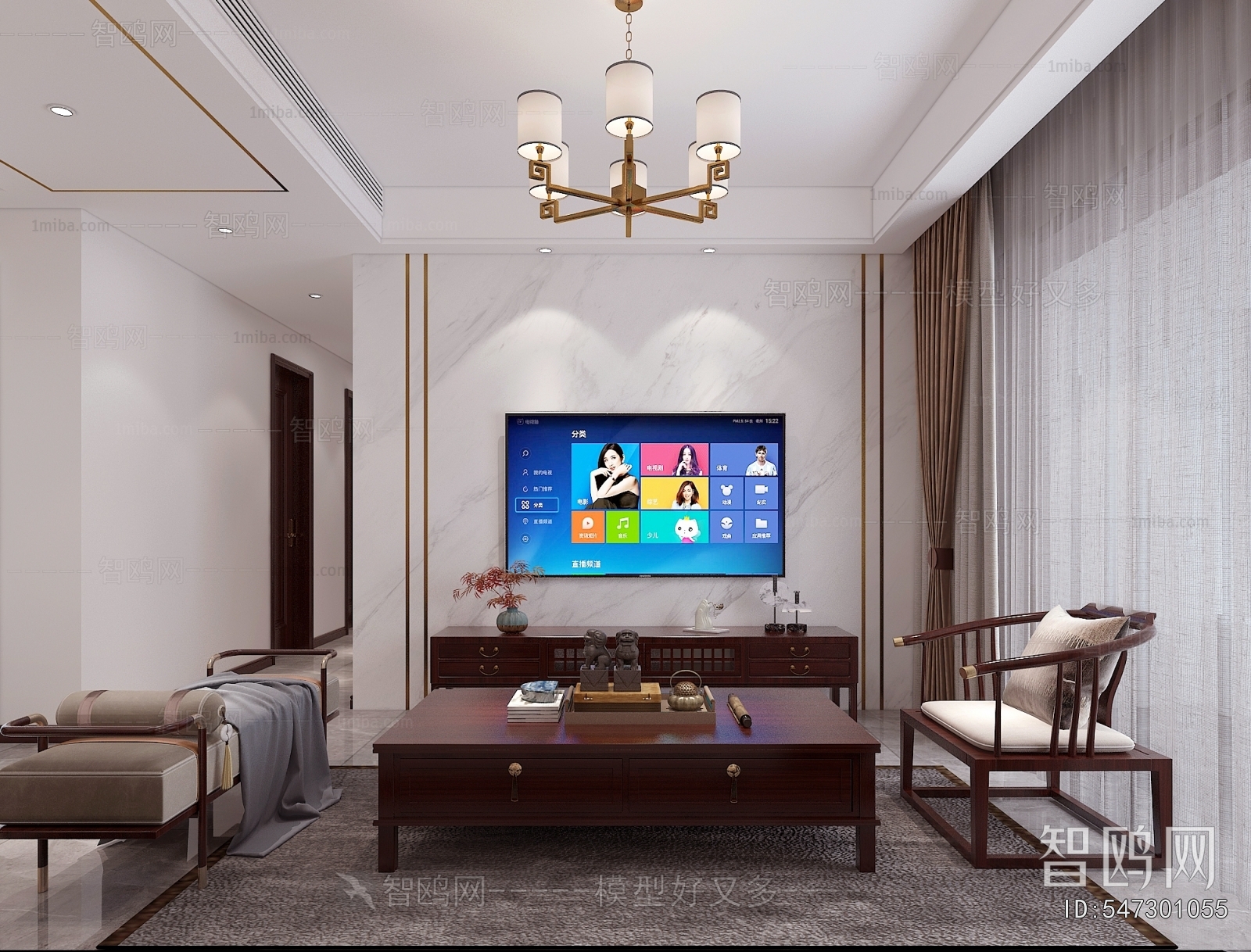 New Chinese Style A Living Room