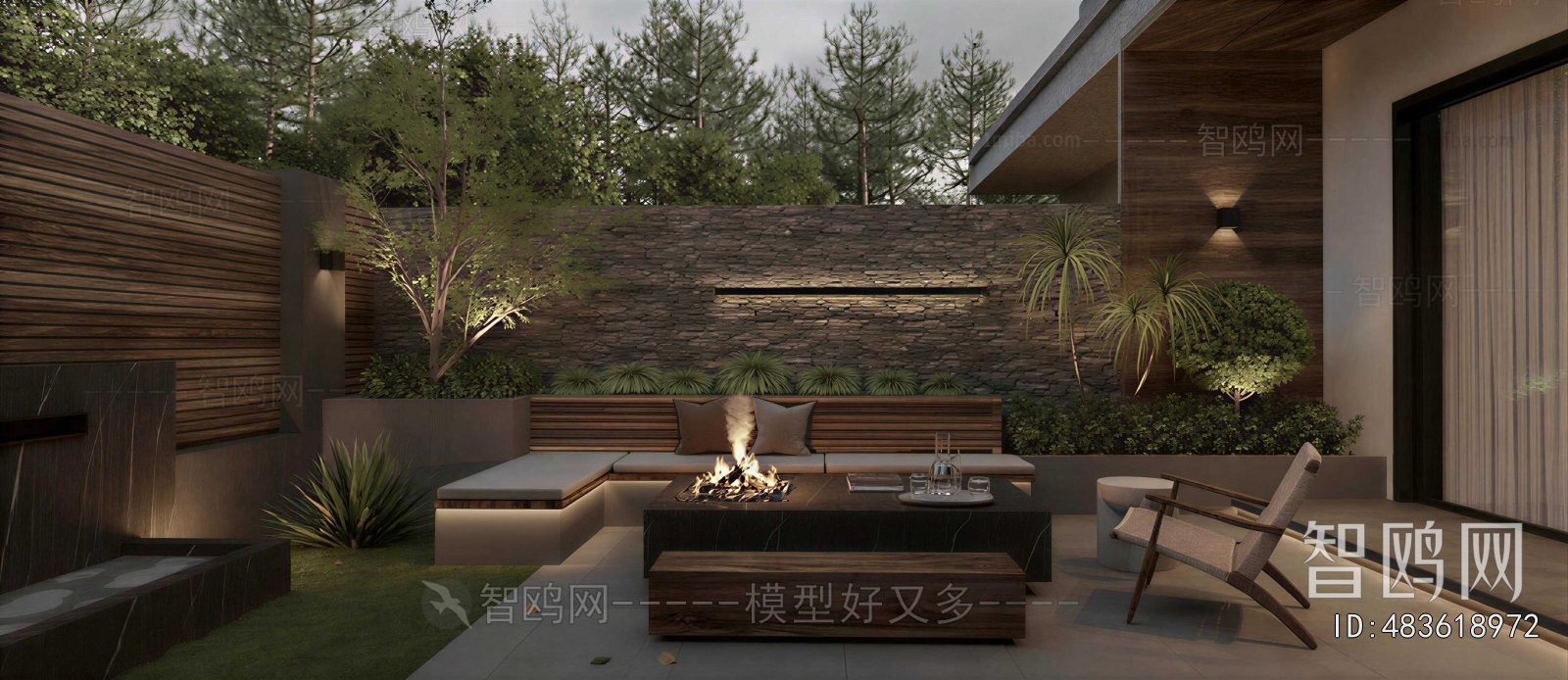 Modern Courtyard/landscape