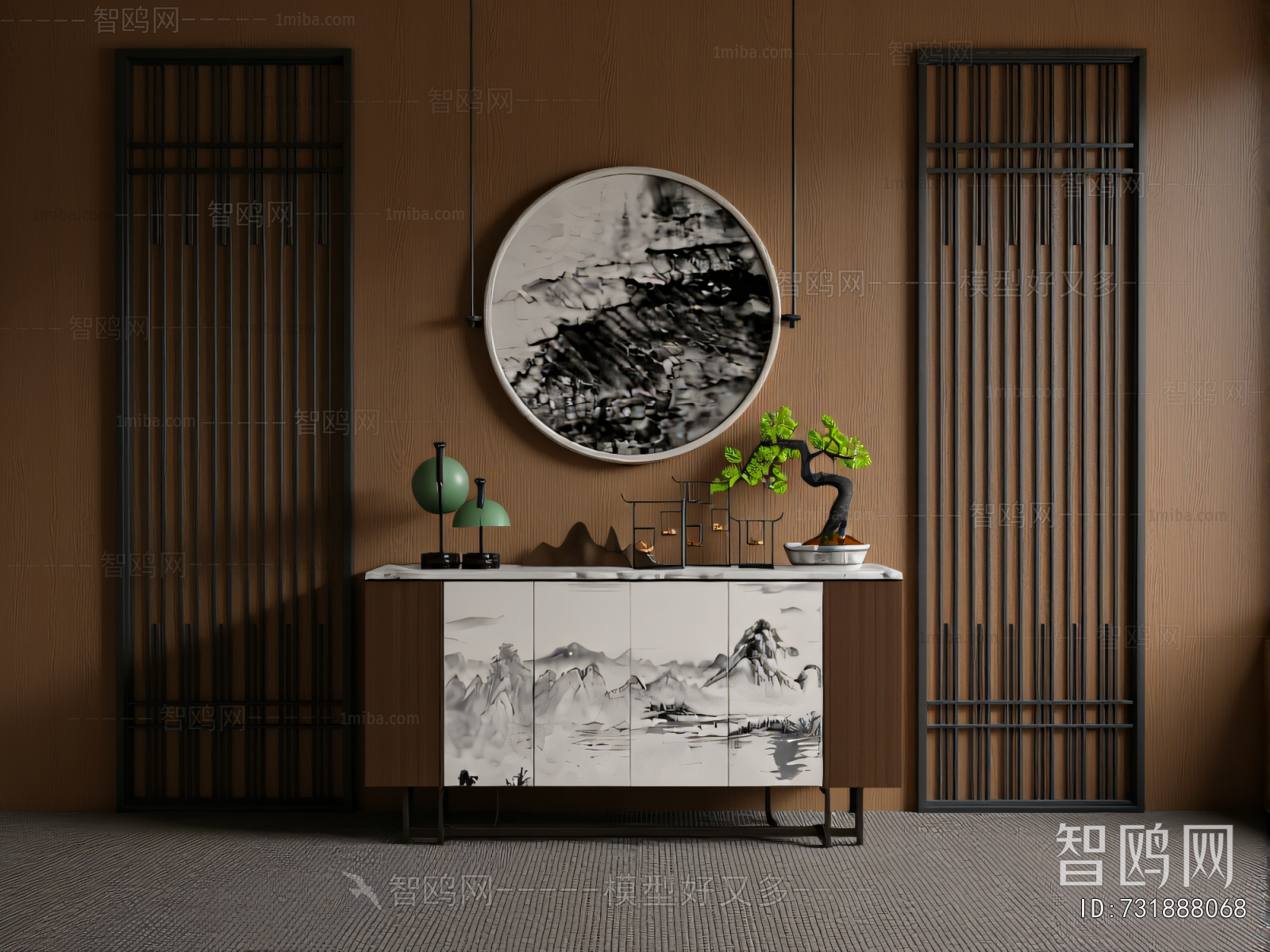 New Chinese Style Entrance Cabinet