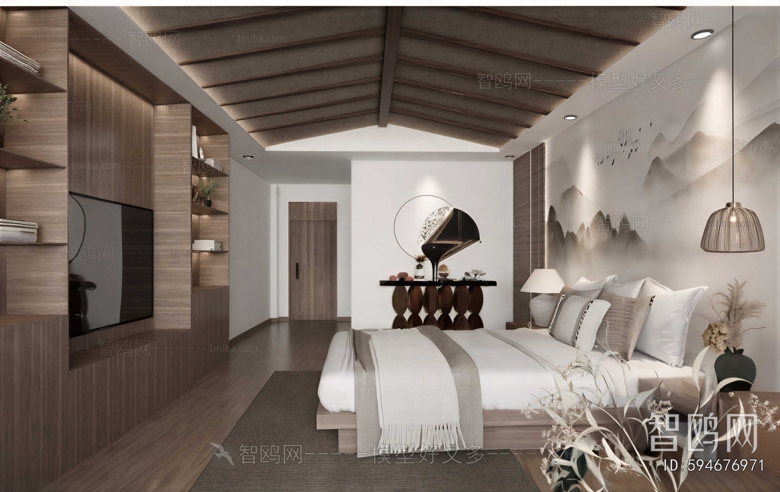 New Chinese Style Bedroom