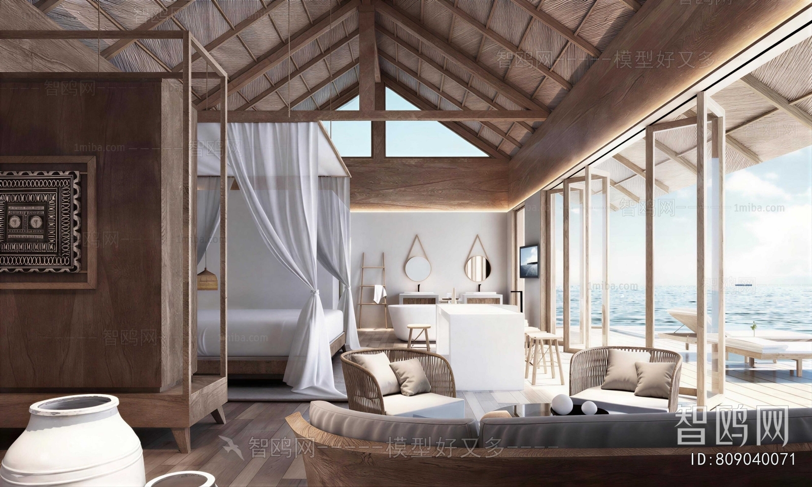 Southeast Asian Style Guest Room