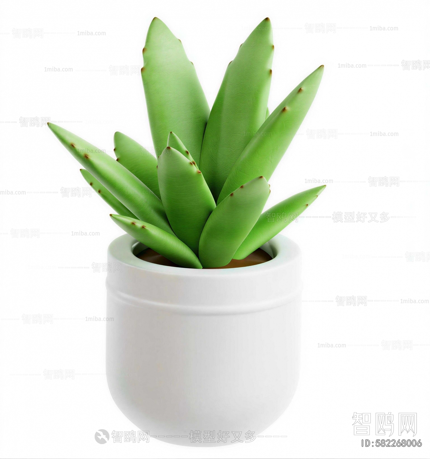 Modern Potted Green Plant