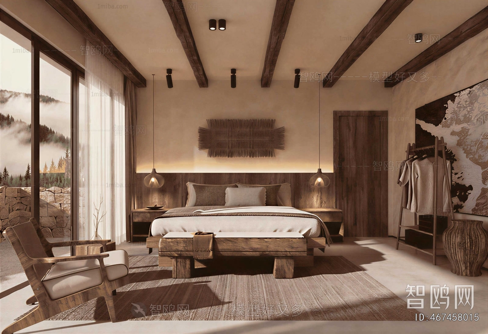 Wabi-sabi Style Bedroom