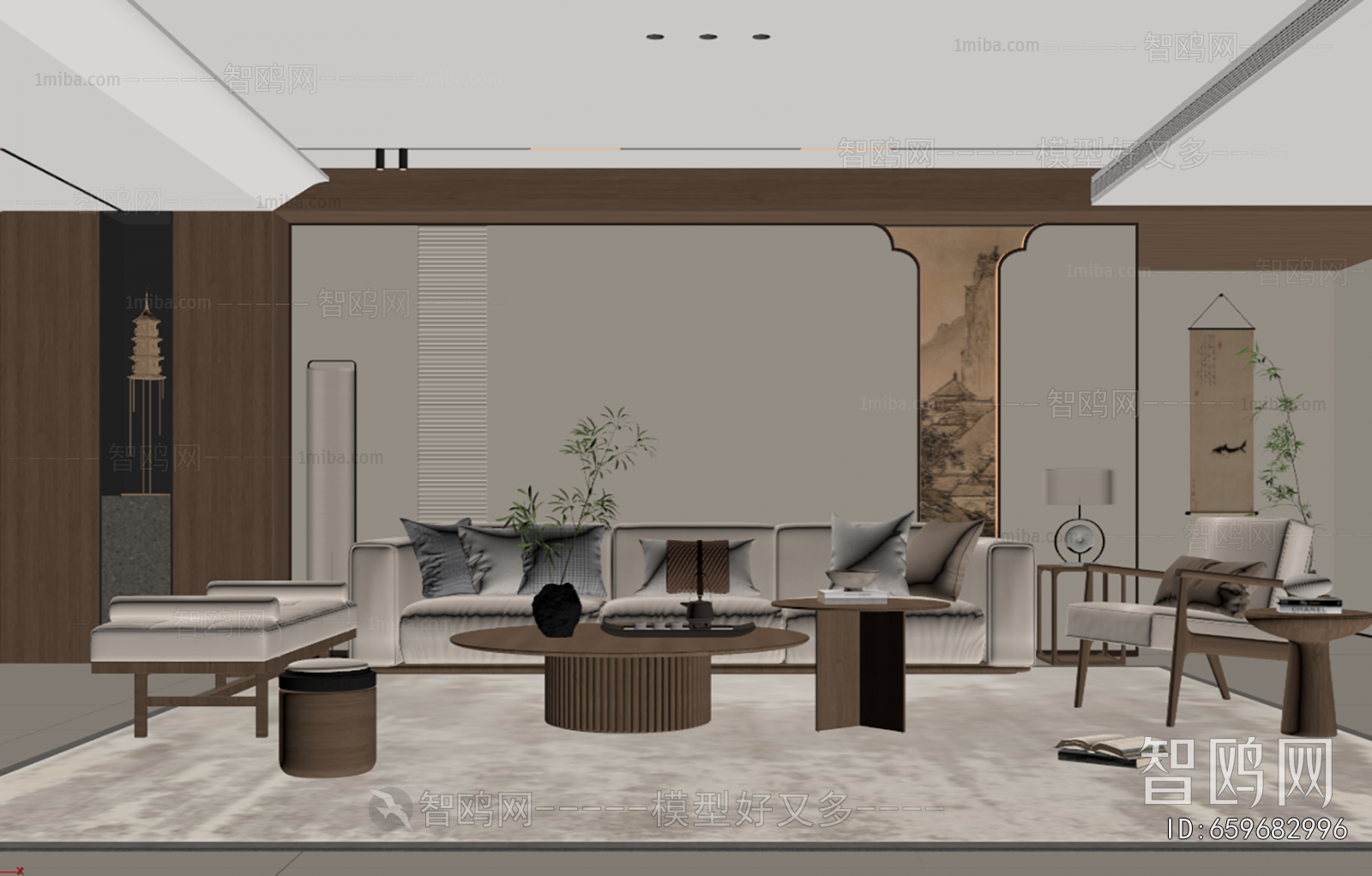 New Chinese Style A Living Room