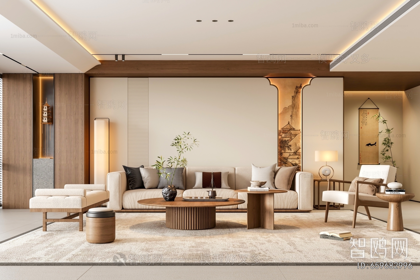 New Chinese Style A Living Room