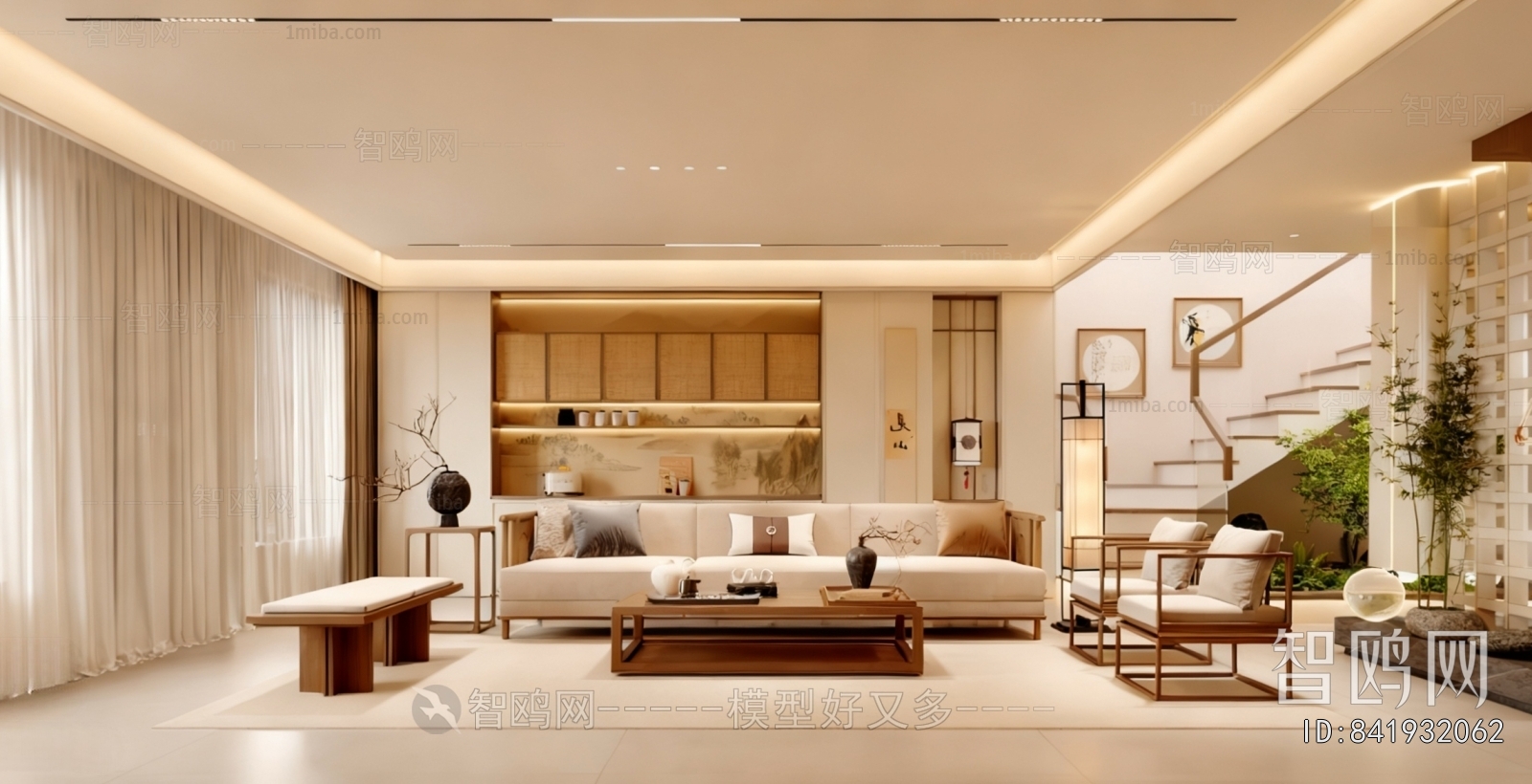 New Chinese Style A Living Room