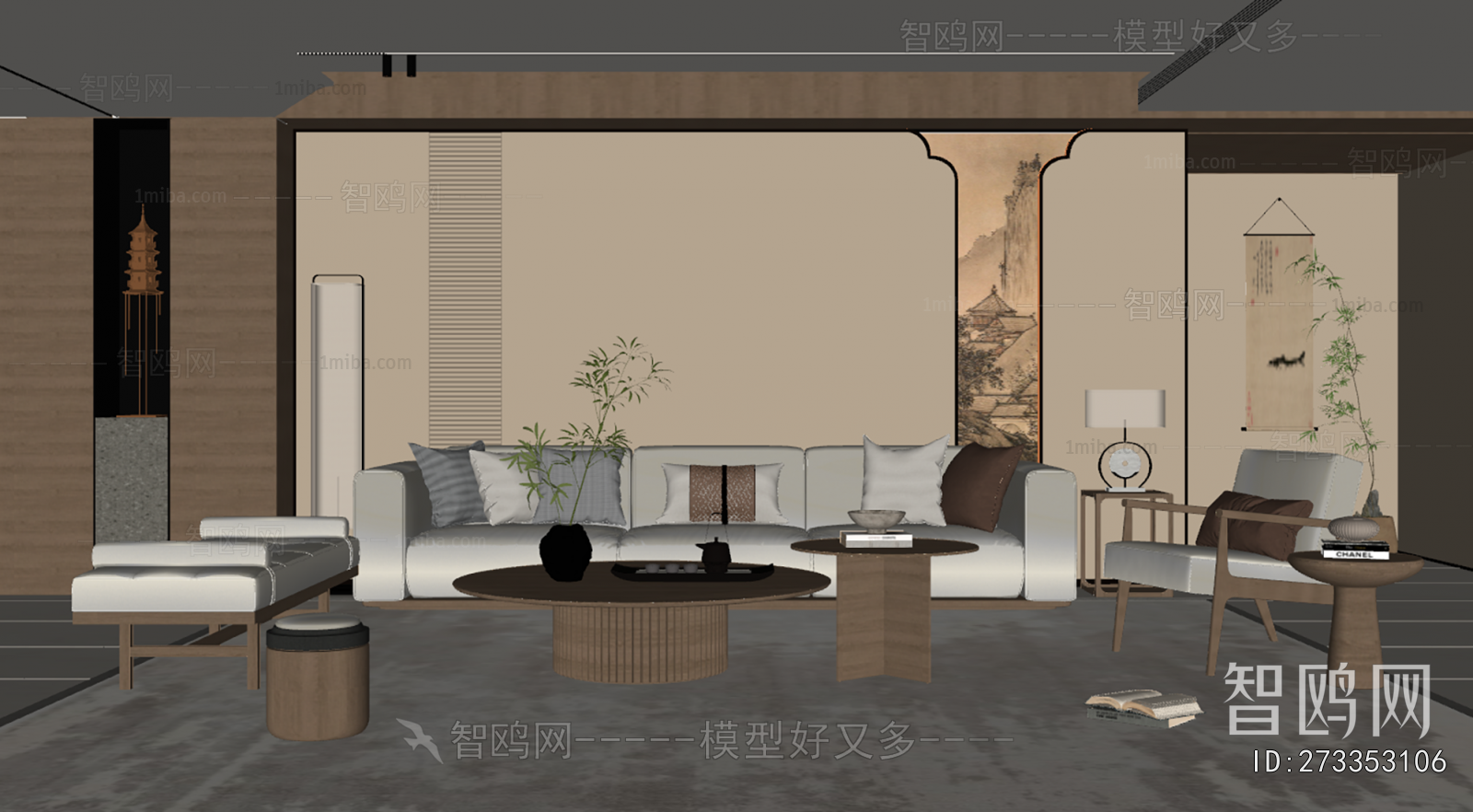 New Chinese Style A Living Room