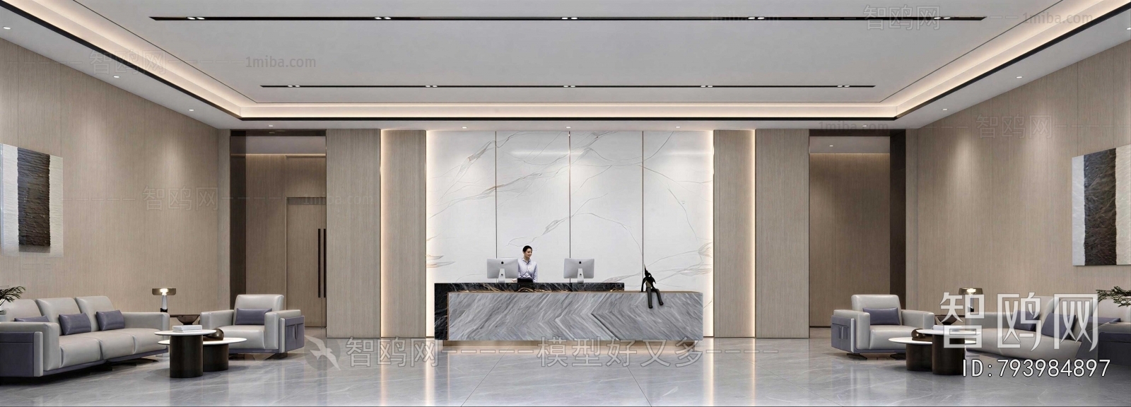 Modern Office Reception Desk