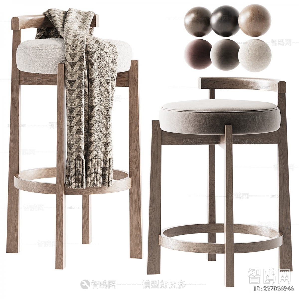Wabi-sabi Style Bar Chair