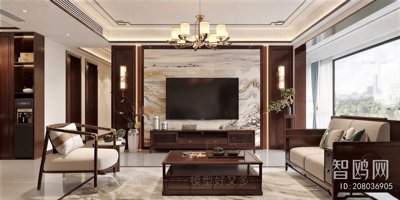 New Chinese Style A Living Room