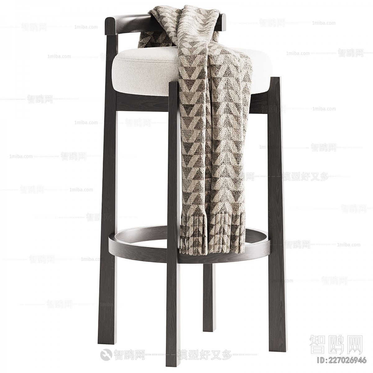 Wabi-sabi Style Bar Chair