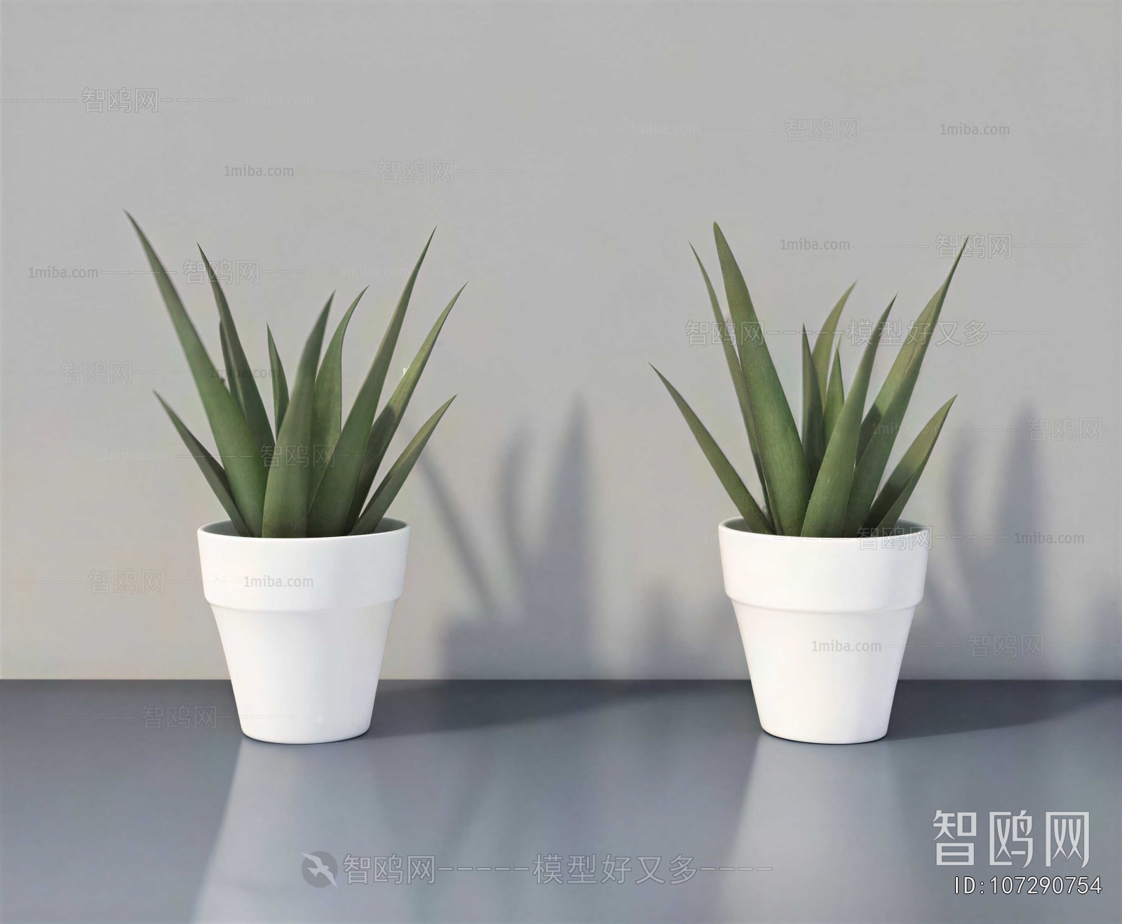 Modern Potted Green Plant