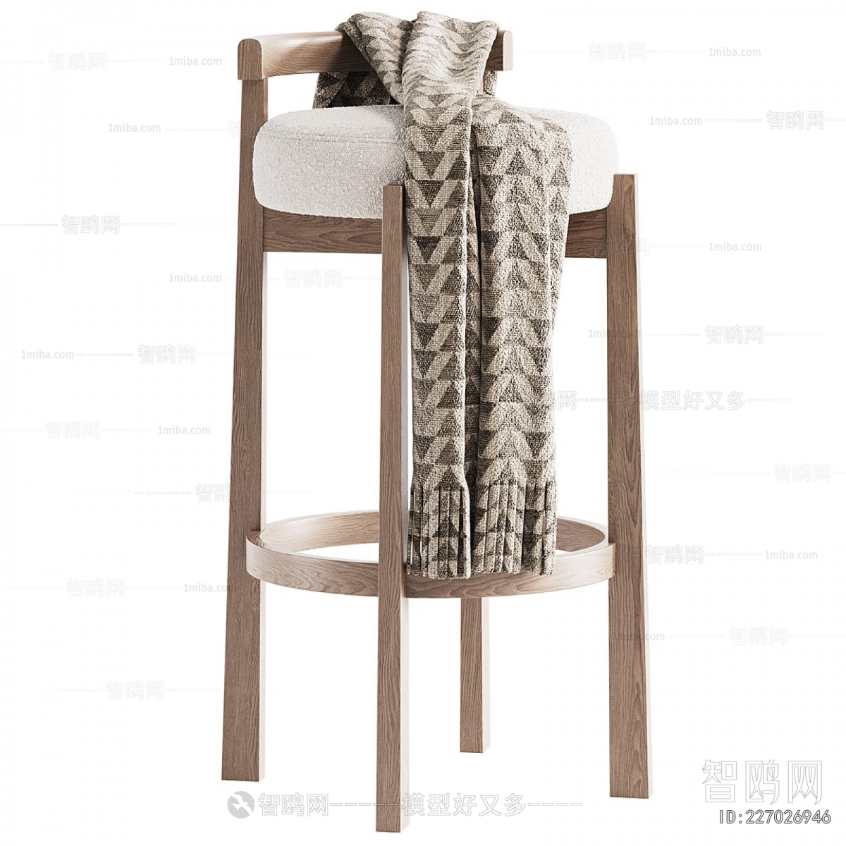Wabi-sabi Style Bar Chair
