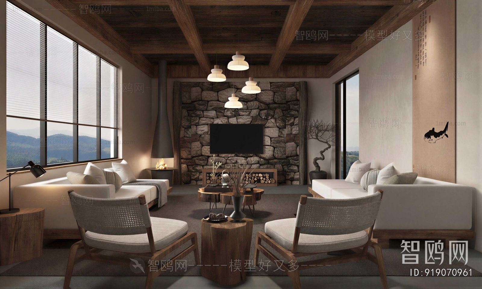 Wabi-sabi Style A Living Room