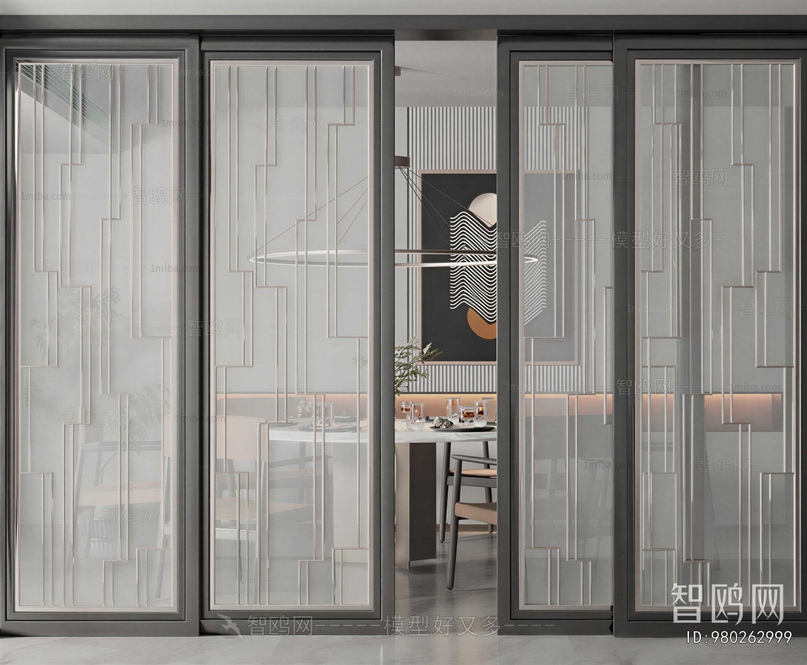 New Chinese Style Sliding Door