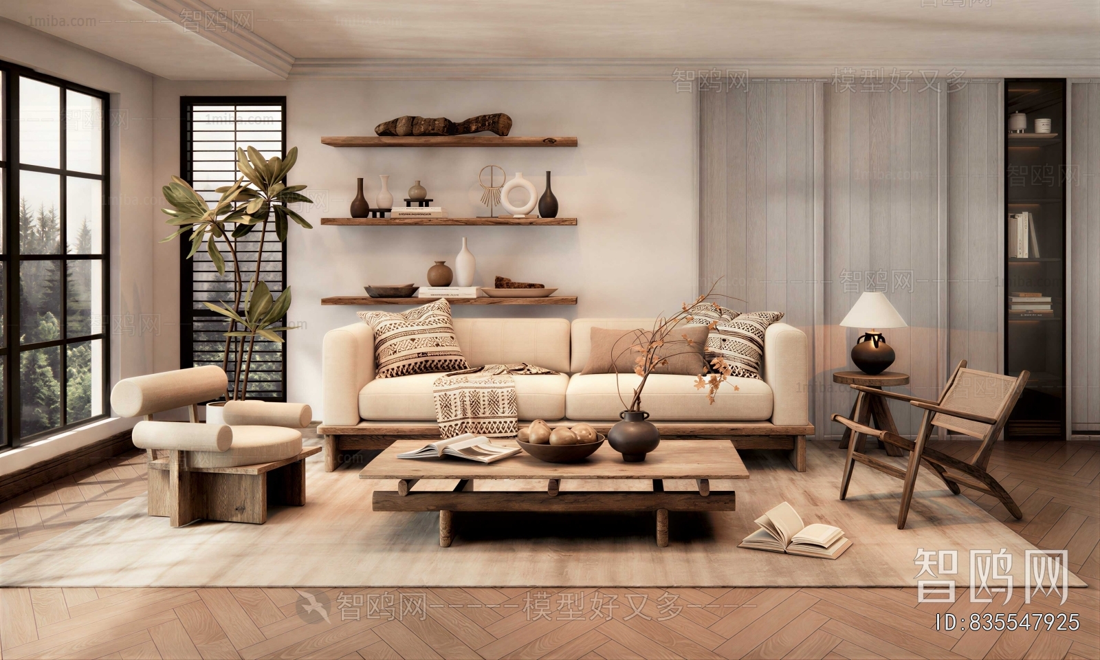 Wabi-sabi Style A Living Room